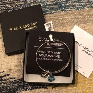 Alex and Ani March Birthstone Charm Bangle